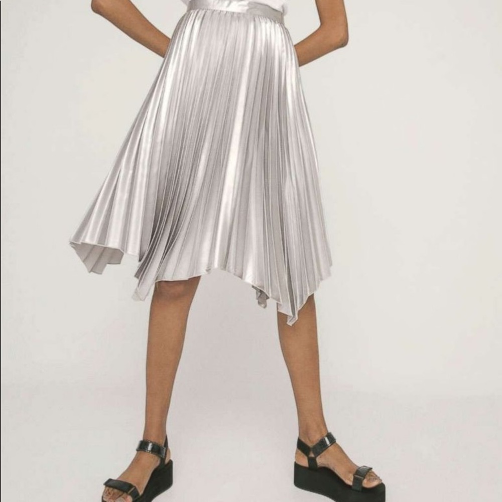 Bershka silver metallic skirt